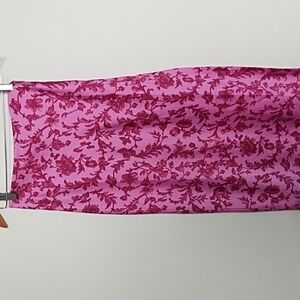 Urban Outfitters Pink Floral Midi Skirt